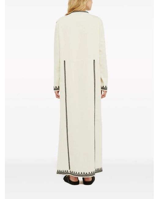 Alanui Natural Akasha Embroidered Cotton-blend Dress