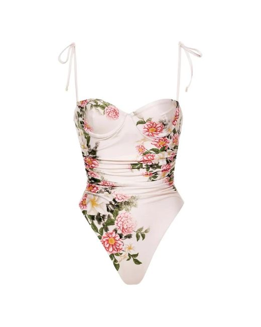 Agua Bendita White Rábano Paraiso Sweetheart Swimsuit