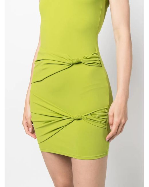 Patrizia Pepe Green Knot-Detailed Racerback Dress