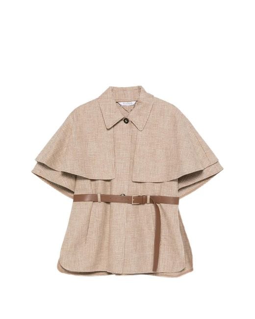 Max Mara Natural Belted Cape