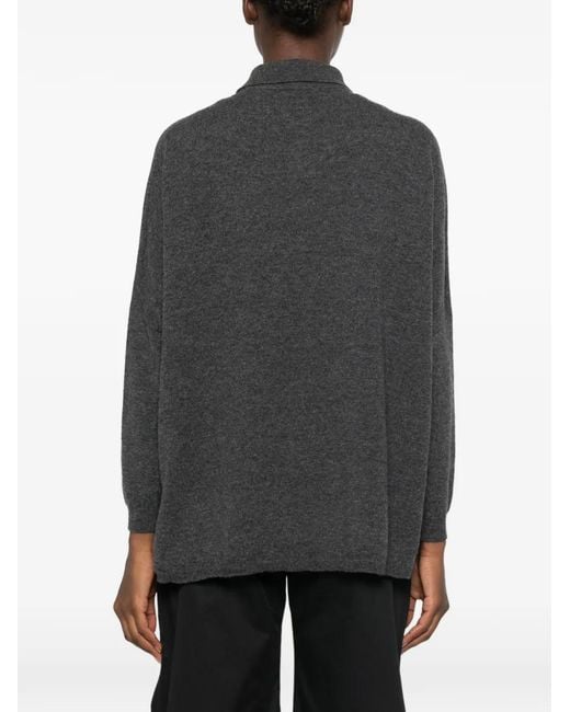 Whyci Gray Button-Up Chest-Pocket Cardigan