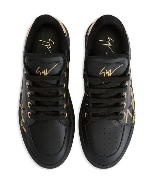 Giuseppe Zanotti Black Gz94 Logo-print Leather Sneakers
