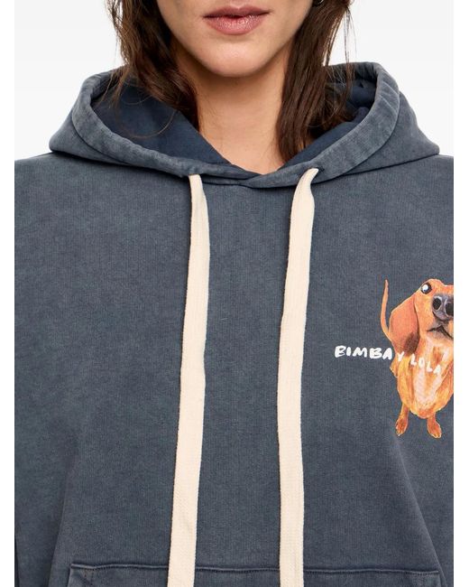 Bimba Y Lola Blue Graphic-Print Hoodie