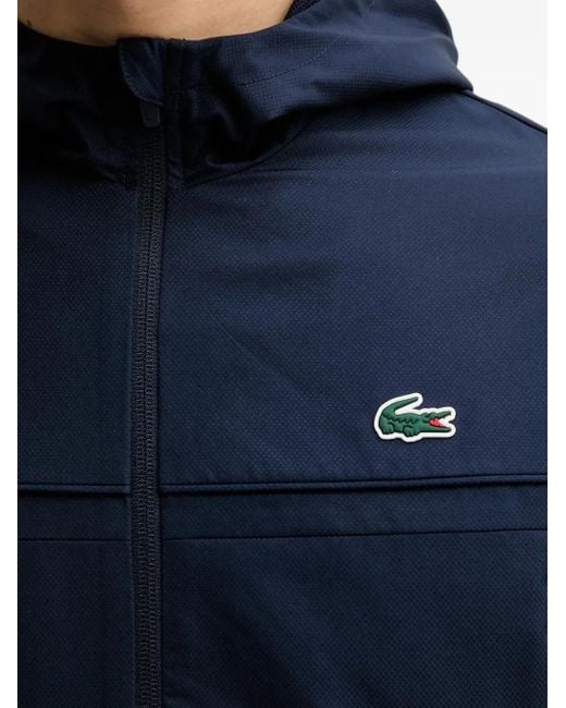 Lacoste Blue Panelled Zip-Up Hooded Jacket for men