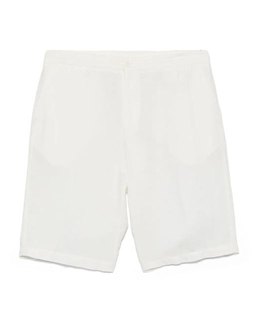 メンズ Zegna リネン ショートパンツ White