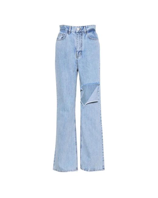 ROKH Blue Jean Ample À Découpes