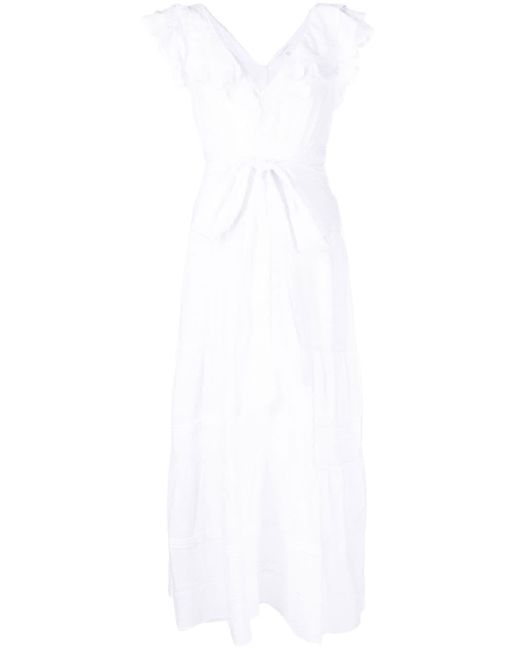 Robe longue Della à volants Poupette en coloris White