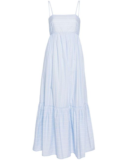 Twin Set Blue Oval T Logo-print Cotton Dress