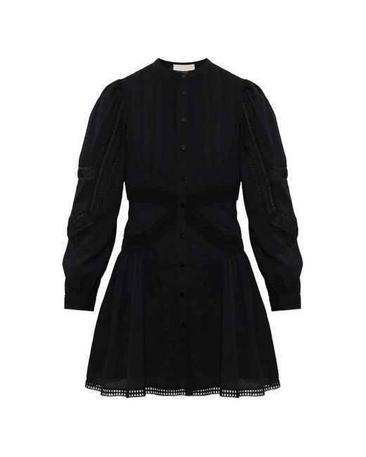 Ulla Johnson Black Elysia Crochet-Trimmed Mini Dress