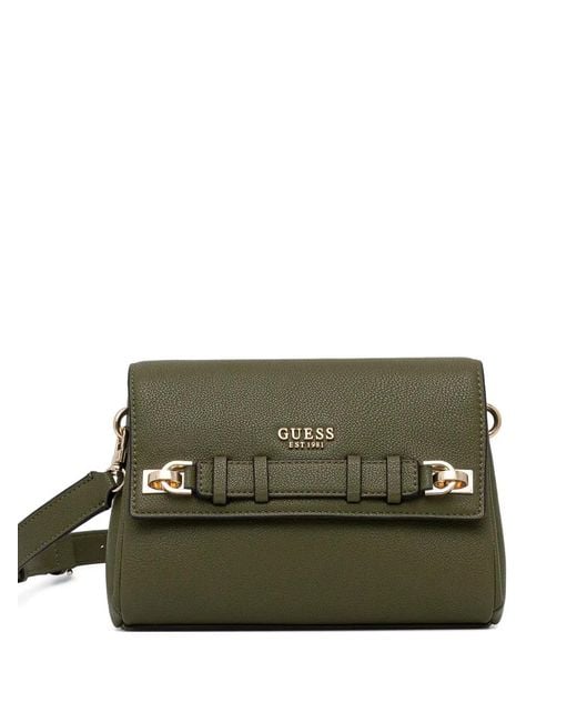Guess Green Gregoria Logo-Lettering Shoulder Bag