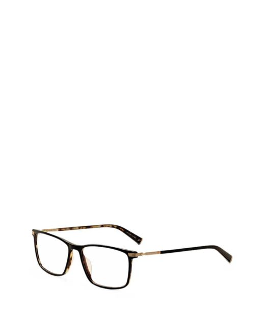 John Varvatos White Tortoiseshell-Effect Rectangle-Frame Glasses for men