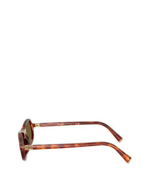 Miu Miu Green Geometric-Frame Sunglasses