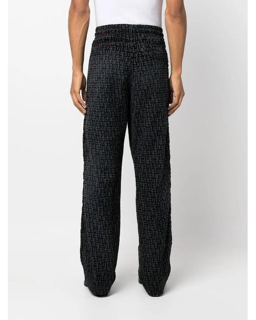 DIESEL Black D-Martians Denim Track Pants for men