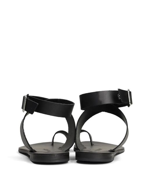 NICOLAS LAINAS Black Toe-Loop Flat Sandals