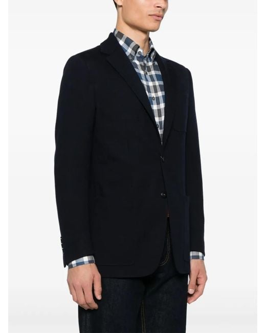 Canali Blue Single-Breasted Blazer for men
