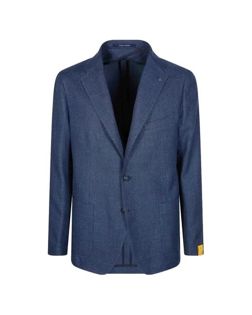 Tagliatore Blue Single-Breasted Blazer for men