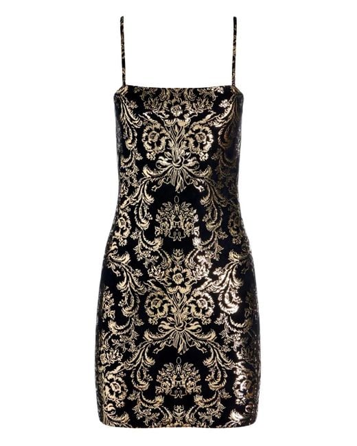 Alice + Olivia Black Fifi Minikleid mit Spaghettiträgern