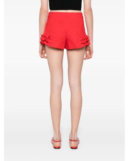 Sandro Red Ruffle-Detail Short