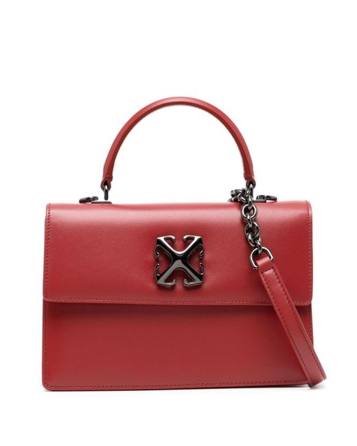Off-White c/o Virgil Abloh Red Jitney Leather Shoulder Bag