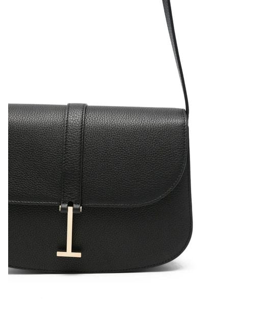 Tom Ford White T-Clasp Grained Leather Shoulder Bag