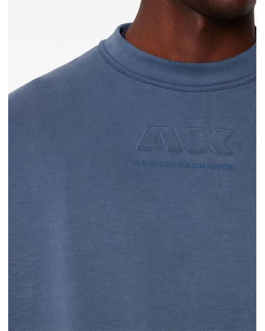 Armani Exchange Sweatshirt mit Logo-Prägung in Blue für Herren