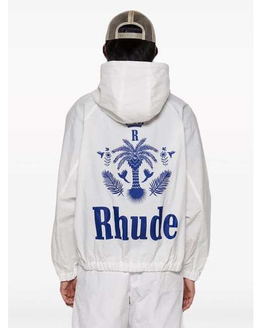 Rhude White Palm Track Jacket for men