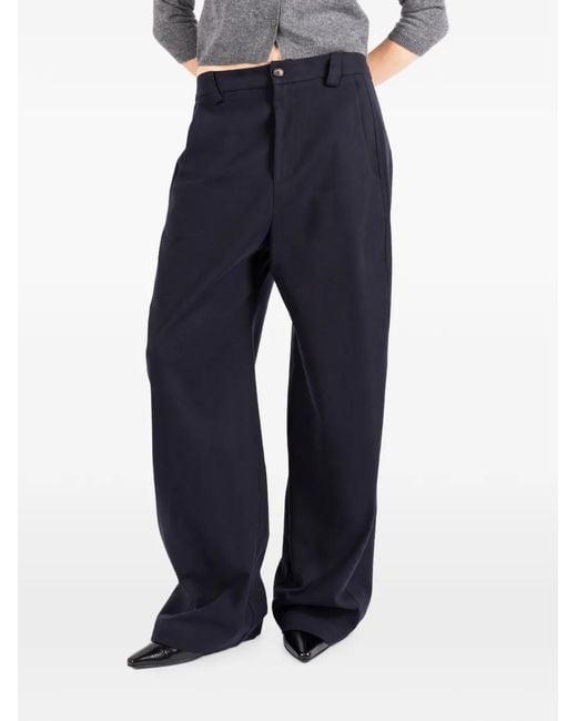 Societe Anonyme Blue Bloom Wide-Leg Trousers