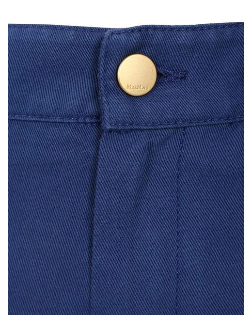 Max Mara Blue Buttoned Drill Trousers