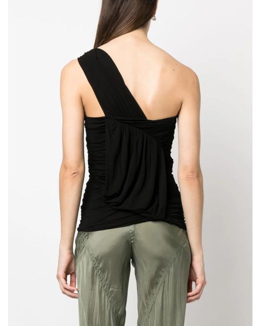 Rick Owens Black Edfu One Shoulder Blouse