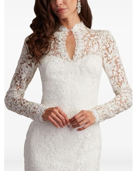 Tadashi Shoji Gray Heiss Floral-Lace Gown