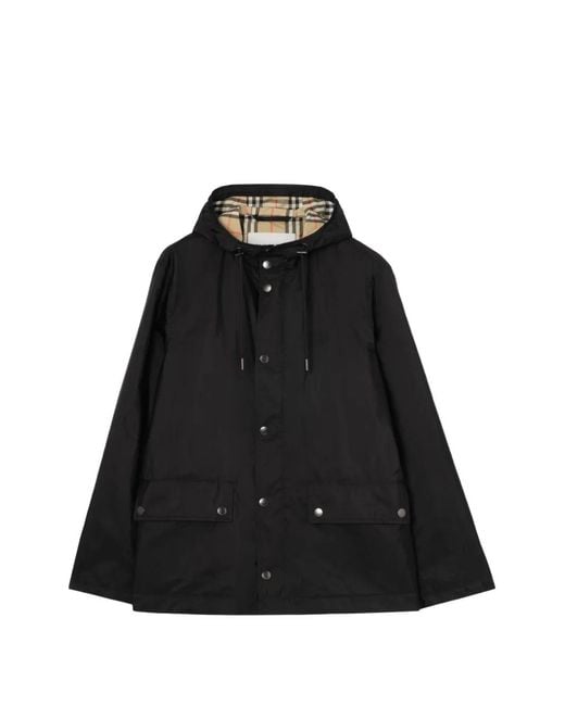 Burberry Black Nylon Pembrey Hooded Jacket for men