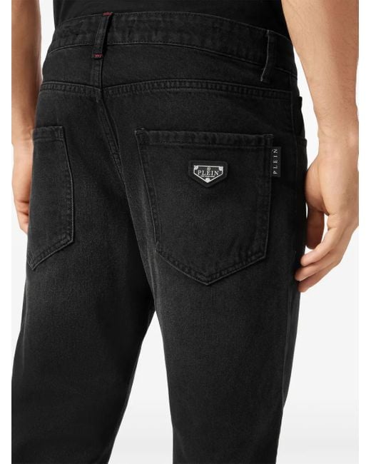 Philipp Plein Black Detroit Tapered-Leg Jeans for men