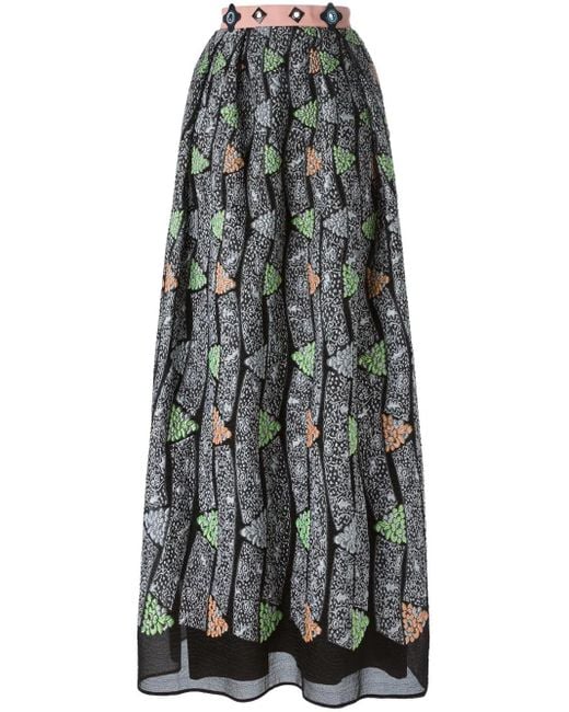 Peter Pilotto Gray 'Kinetic' Maxi Skirt