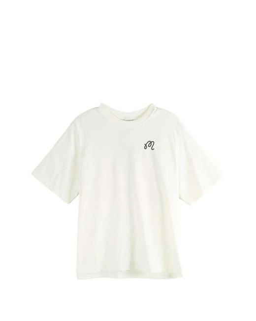Malbon Golf White Bermuda Cigar Graphic-Print Logo-Embroidered T-Shirt for men