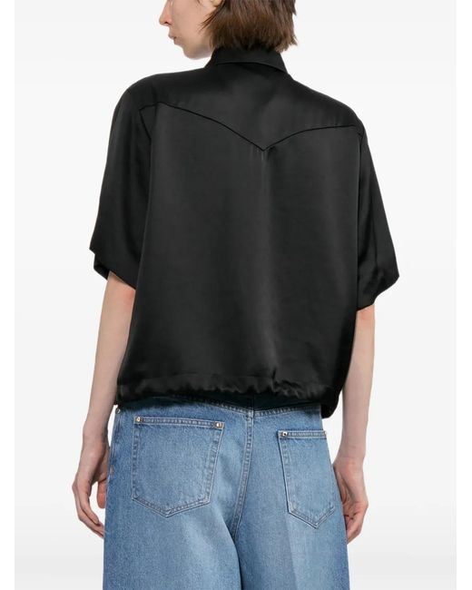 Toga Black Fringe-Detail Embellished Shirt