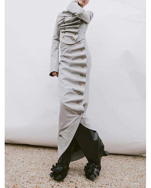 A.W.A.K.E. MODE Gray Bib-Front Structured Jacket