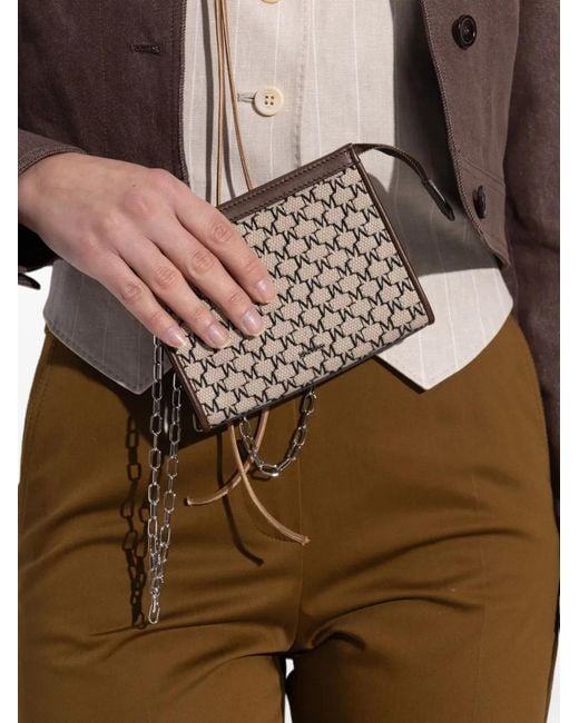 Max Mara White Monogram-Pattern Clutch Bag