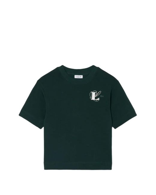 Lacoste Green Logo-Embroidered Oversized T-Shirt