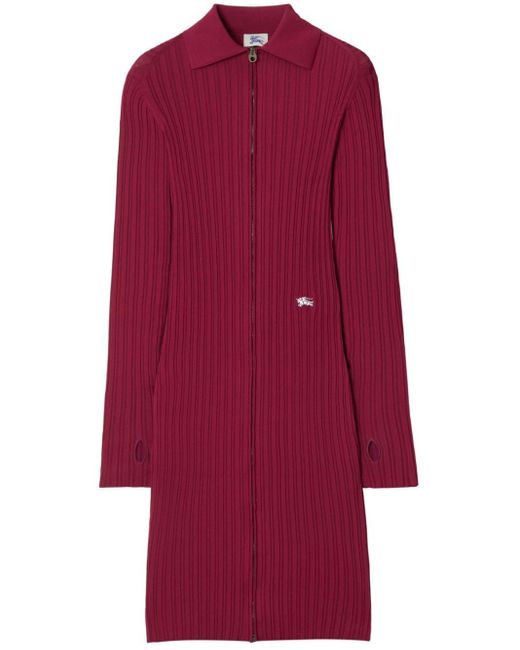 Burberry Red Ribbed-knit Minidress