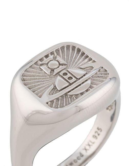 アクセサリー Vivienne Westwood Logo Silver Ring Vivienne Westwood Engraved Orb Logo Ring for Men | Lyst