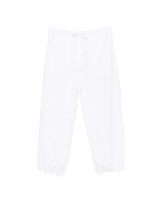 Totême White Drawstring-Fastening Trousers