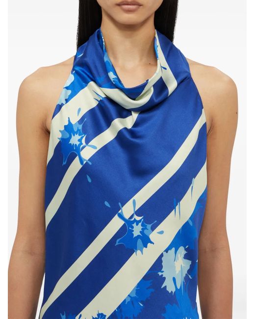 MSGM Top Met Print in het Blue