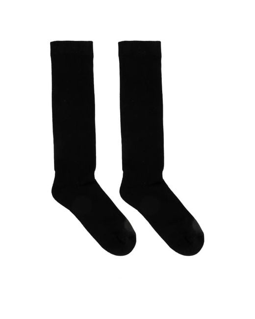 Rick Owens Black Ribbed Socks