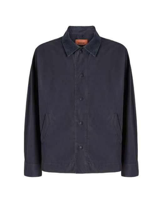 Missoni Blue Zigzag-Collar Overshirt for men