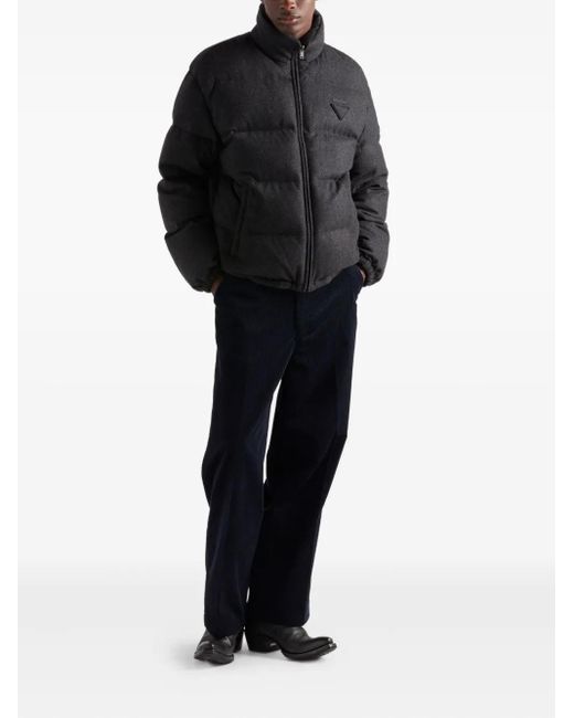Prada Black Cashmere-Down Puffer Coat for men