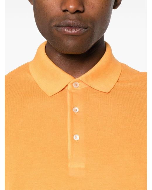 Fedeli Orange Wind Cotton Polo Shirt for men