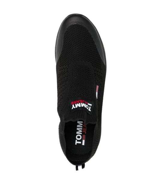 Zapatillas estilo calcetín de punto Tommy Hilfiger de Tejido sintético de  color Negro para hombre | Lyst