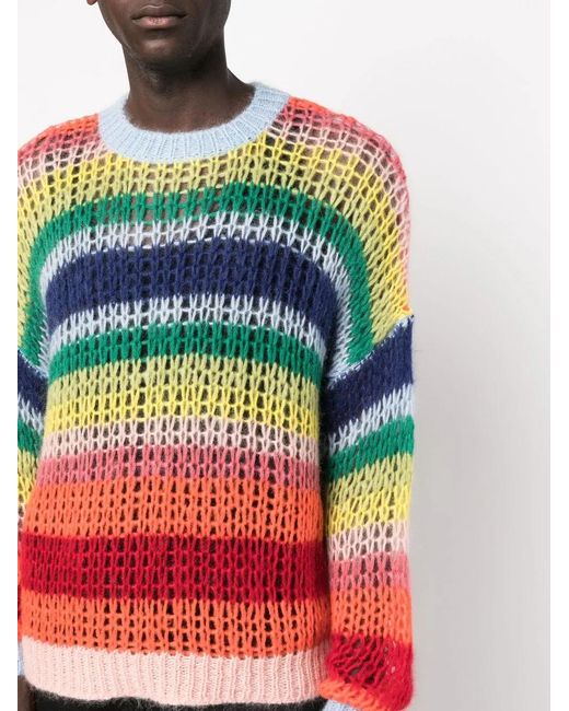 DSquared² Blue Striped Crew-Neck Jumper for men