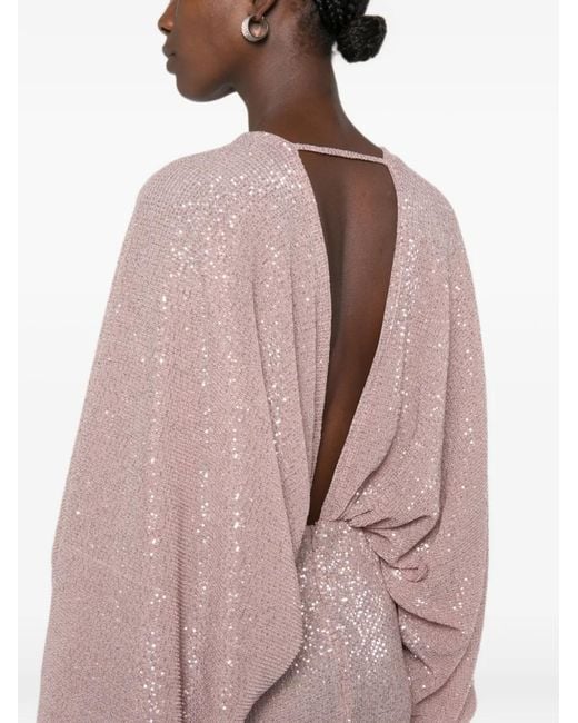 L'idée Pink Paradiso Sequin-Embellished Maxi Dress
