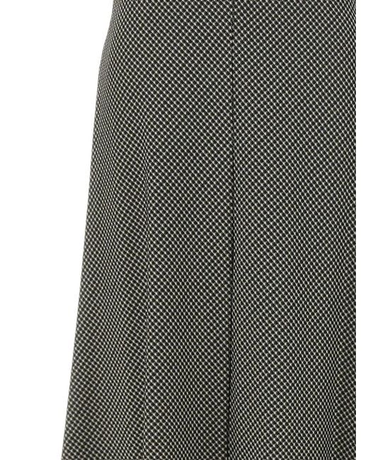 Elena Miro Geruite Flared Midi-Rok in het Gray